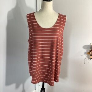 NWT MARKET&SPRUCE SIZE XL  ALORA COGNAC TWIST BACK KNIT TANK  STRIPPED BASICS